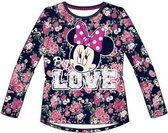 Disney Minnie Mouse longsleeve - donkerblauw/roze - LOVE- maat 104 (4 jaar)