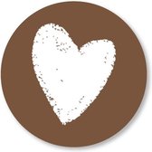 Kleine Binky - Muurcirkel - White heart old brown - Forex - 25cm