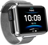 Belesy® TITAN - Smartwatch Dames - Smartwatch Heren - Horloge - Muziek luisteren - IN EAR’s - Stappenteller - 1.3 inch - Kleurenscherm - Full Touch - Milanees - Staal - Zilver - Mo