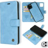 Casemania Hoesje Geschikt voor Apple iPhone 12 & 12 Pro Sky Blue - 2 in 1 Magnetic Book Case