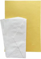 Set van 10 vel A4 geel mulberrypapier met 10 enveloppen