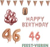 46 jaar Verjaardag Versiering Pakket Rosé Goud