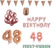 48 jaar Verjaardag Versiering Pakket Rosé Goud