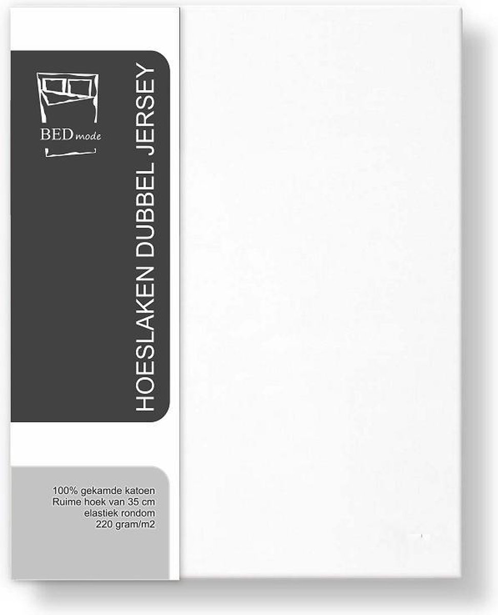 BEDMODE24 Hoeslaken dubbel jersey 90x220 wit