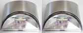 Hofftech LED wandlamp SOLAR RVS - muurbevestiging - set van 2 stuks