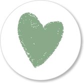 Kleine Binky - Muurcirkel - Heart old green - Forex - 15cm