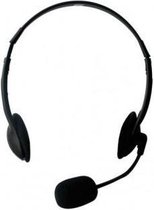 headset met microfoon - Delux on-ear stereo headset - 2x 3,5mm Jack / zwart - 2,1 meter - for iPhone, PC, laptop, Skype, softphone, zakelijk callcenter kantoor, duidelijke chatten, ultracomfo