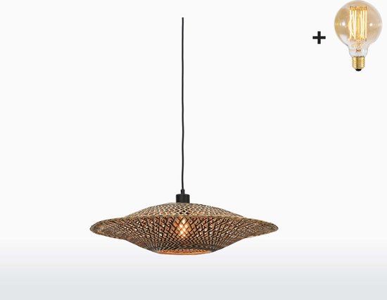 Hanglamp - BALI - Bamboe - Medium (60x15cm) - Met LED-lamp