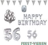 56 jaar Verjaardag Versiering Pakket Zilver