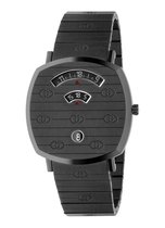 Gucci Grip Horloge Zwart geborsteld RVS | YA157429