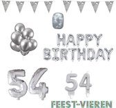 54 jaar Verjaardag Versiering Pakket Zilver