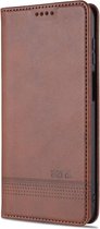 AZNS Samsung Galaxy A12 Hoesje Book Case Kunst Leer Bruin