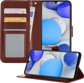 Samsung A42 Hoesje Book Case Hoes - Samsung Galaxy A42 Hoesje Case Portemonnee Cover - Samsung A42 Hoes Wallet Case Hoesje - Bruin