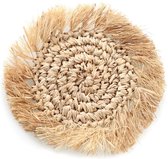 Bazar Bizar De Fringe Raffia Onderzetter - Naturel - Set van 6