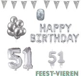 51 jaar Verjaardag Versiering Pakket Zilver
