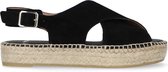 Manfield - Dames - Zwarte sandalen met gekruiste banden - Maat 39