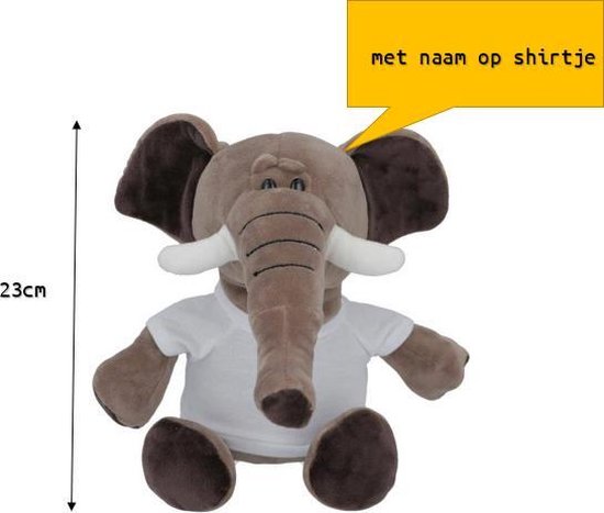 olifant met naam! - cadeau idee| leuk om te geven of om te krijgen! - pluche van Olifant — afbeelding 2