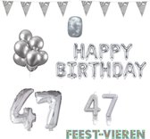 47 jaar Verjaardag Versiering Pakket Zilver
