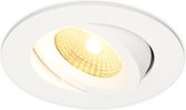 HOFTRONIC Salerno - LED Inbouwspot badkamer wit - Dimbaar en kantelbaar - Spotjes verlichting - Badkamerverlichting - IP44 waterdicht - Rond - Ø 79 mm - 2700K Extra warm wit (sfeervol) - 650 Lumen - 8 Watt - Plafondspots