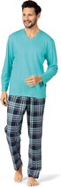 Heren Pyjama Lange Mouw 'Roger'- Donker blauw - maat 56