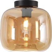 Plafondlamp Preston 24cm Amber - Ø24cm - E27 - IP20 - Dimbaar > plafoniere amber glas | plafondlamp amber glas | plafondlamp eetkamer amber glas | plafondlamp keuken amber glas | l