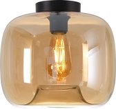 Plafondlamp Preston 28cm Amber - Ø28cm - E27 - IP20 - Dimbaar > plafoniere amber glas | plafondlamp amber glas | plafondlamp eetkamer amber glas | plafondlamp keuken amber glas | l