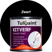 Tulipaint Kitverf (Zwart) - Kit verven - Siliconenkit verven schilderen - Kitranden vieze verkleurde gele vergeelde Kit schoonmaken reinigen reiniger - Kitreiniger