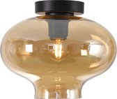 Plafondlamp Toronto Amber - Ø26,5cm - E27 - IP20 - Dimbaar > plafoniere amber glas | plafondlamp amber glas | plafondlamp eetkamer amber glas | plafondlamp keuken amber glas | led