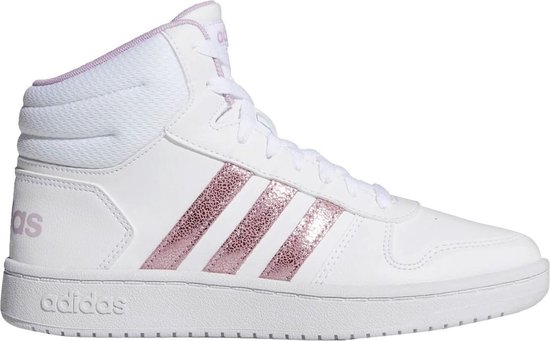 adidas - Hoops Mid 2.0 K - Wit met Roze Sneakers - 28 - Wit | bol.com