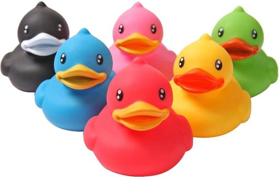 6 Gekleurde badeenden - Badspeelgoed - Gekleurde eenden 6x6x5 cm - Badeenden  set -... | bol.com