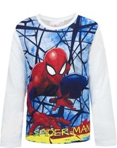 Marvel Spiderman shirt - Lange mouw - longsleeve - wit - maat 98/104 (4 jaar)