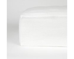 Molton Hoeslaken - Katoen-Stretch- Rondom Elastiek- Lits-Jumeaux- 190x200+40cm-Wit - Voor Boxspring-Waterbed
