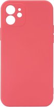 Shop4 - Geschikt voor iPhone 12 mini Hoesje - Back Case Mat Licht Rood