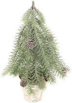 Kerstboom mini in pot met pijnappel Ø14x25cm