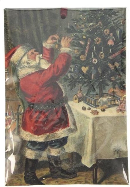 Geurzakje Kerstman versiert kerstboom (kaneel) 17x11,5cm