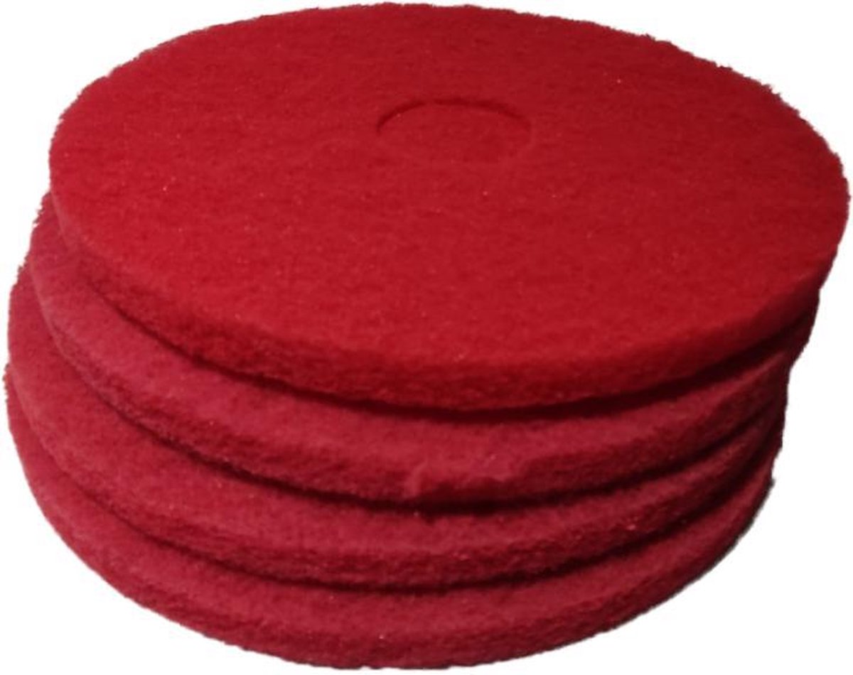 Goedkoopste Schrobmachine Pads - 16 inch / 40,64 cm - Rood - Geschikt voor schrobben - Voordeelset 5 stuks