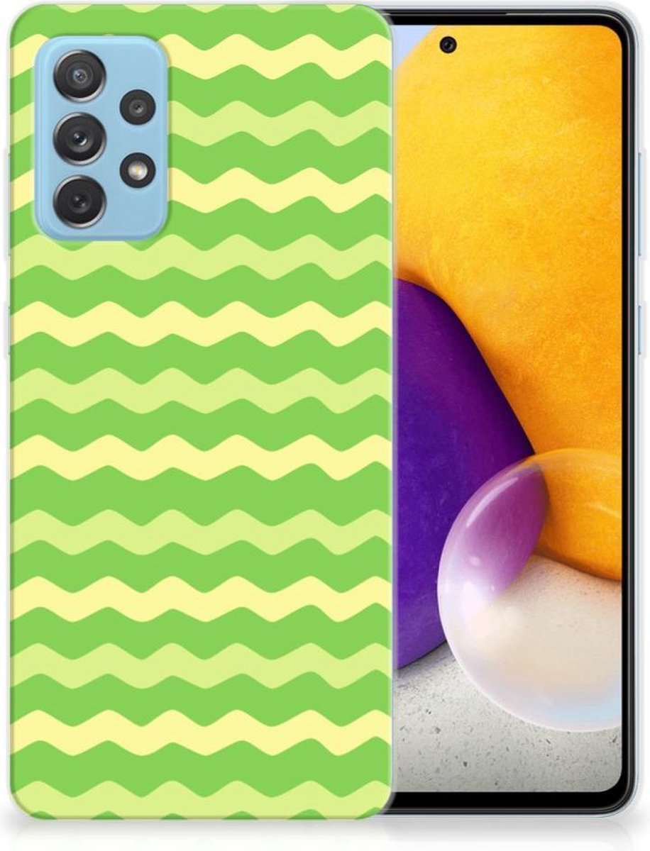 Samsung Galaxy A72 TPU bumper Waves Green