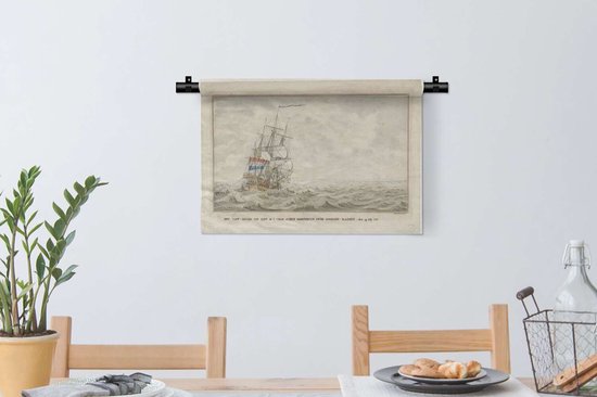 Peintures Tapisserie COV - Le navire Woestduin se coince sur le Noorderrassen - Peinture de Cornelis de Jonker Tapisserie coton 60x40 cm - Tapisserie avec photo