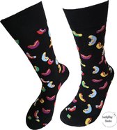 Verjaardag cadeautje voor hem en haar - Hotdog sokken - sokken - Leuke sokken - Vrolijke sokken - Luckyday Socks - Sokken met tekst - Aparte Sokken - Socks waar je Happy van wordt - Maat 36-4