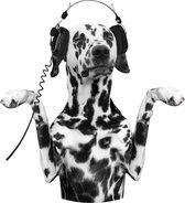 Muursticker Dalmatier met koptelefoon