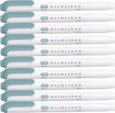 Zebra Mildliner Double-Sided Highlighter - Fine / Bold – Mild Smoked Blue  Set van 10 verpakt in een Zipperbag