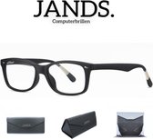 JANDS. NR.3 - Computerbril - Met Hardcase - Blauw Licht Bril - Blue Light Glasses - Beeldschermbril - Tegen Vermoeide Ogen - Zonder Sterkte - Unisex - Mat Zwart - Met Gratis Accessoires