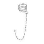 EAR IT UP - Ear cuff met ketting en oorbel - 925 sterling zilver - 11 x 69 mm - 1 stuk