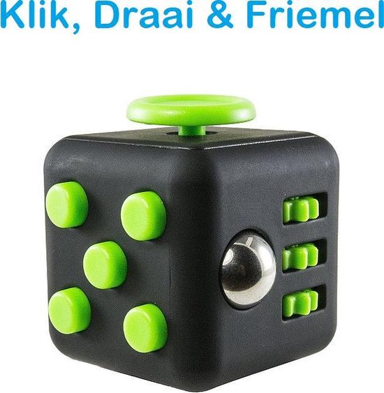 Fidget Cube contre le Stress Vert - Fidget Toys - Balle Anti-Stress - Jouets  - Vert/Noir