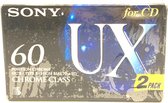 Lot de 2 cassettes de classe Sony UX 60 Chrome - Convient parfaitement à tous les besoins d'enregistrement / Cassette Blanco scellée / Platine cassette / Walkman.