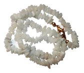 Split collier van natuurlijke Wit Agaat  45 cm.