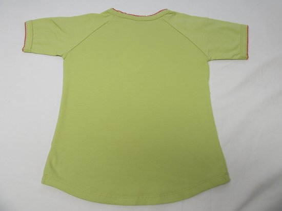 Dirkje , fille, t-shirt manches courtes, jaune-vert, tropical, 104-4 ans