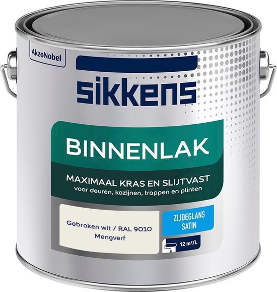 opwinding Uitschakelen uitrusting Sikkens Binnenlak - Verf - Zijdeglans - Mengkleur - Gebroken wit / RAL 9010  - 2,5 liter | bol.com