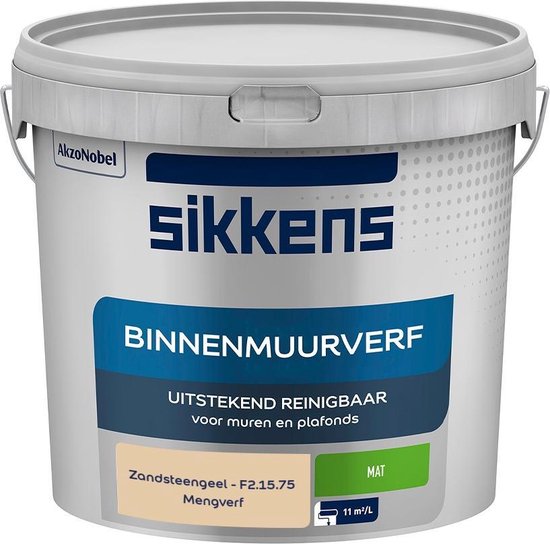 Foto: Sikkens binnenmuurverf muurverf mengkleur zandsteengeel f2 15 75 5 liter