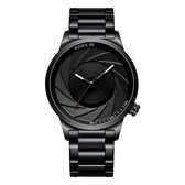 BiDen - Heren Horloge - Zwart - Stalen Band - Ø 44mm